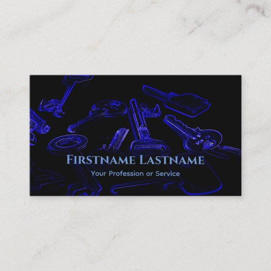 鍵・ロックとサポートにおける成功への鍵 名刺 (正面)