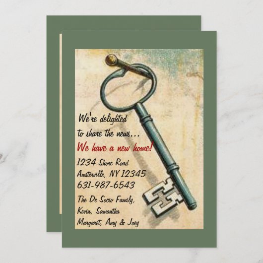 鍵-移動発表 案内状 (正面/裏面)