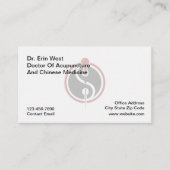 鍼治療のビジネスカードの医師Ying Yang 名刺 (正面)