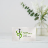 鍼治療の針と葉 名刺 (スタンド正面)