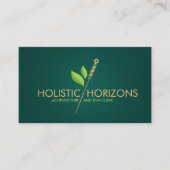 鍼治療の針と葉 名刺 (正面)