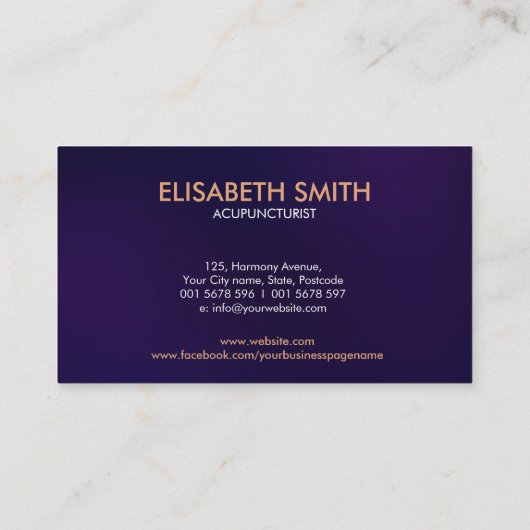 鍼治療の針路アート 名刺 (裏面)