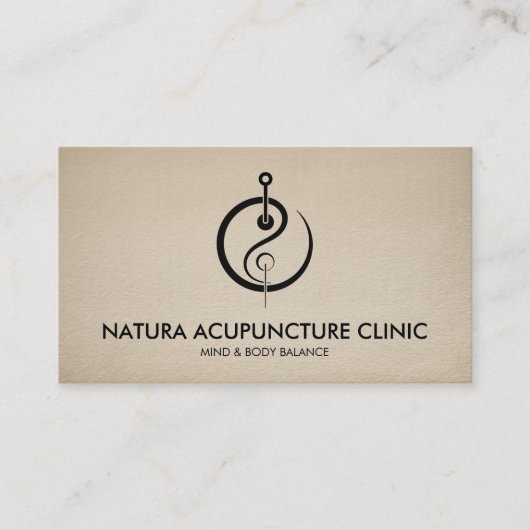 鍼治療の針 – 陰陽 名刺 (正面)