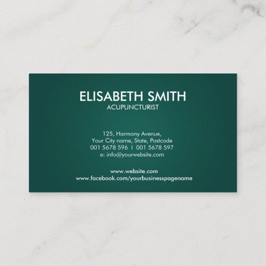 鍼治療の針 – 陰陽 名刺 (裏面)