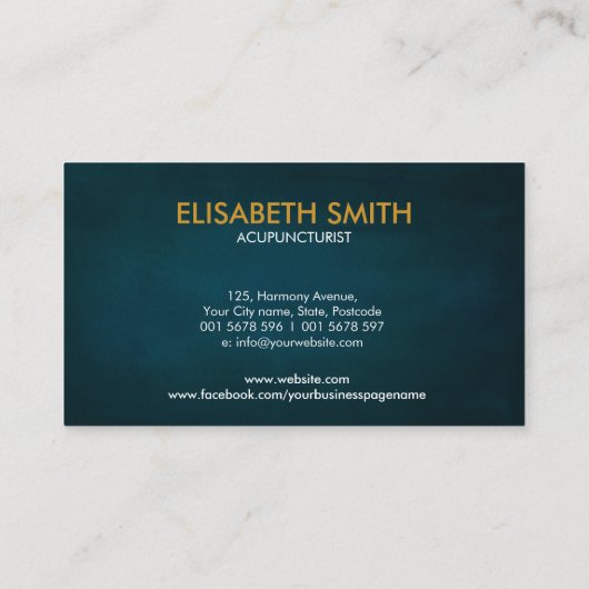 鍼治療の針 – 陰陽 名刺 (裏面)