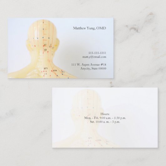 鍼治療の頭と肩の背景 名刺 (正面/裏面)