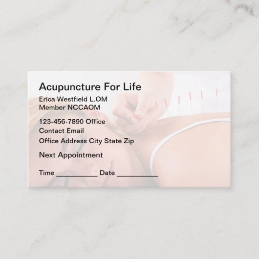 鍼治療アポイントメント予算名刺 名刺 (正面)