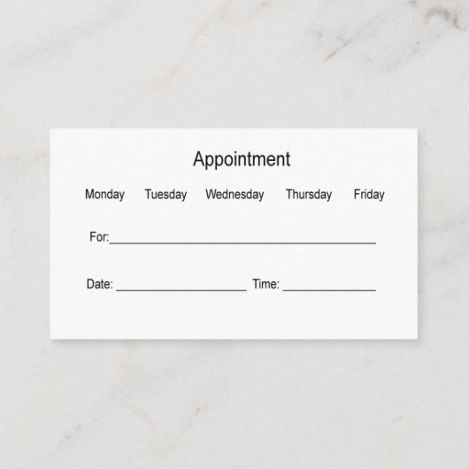 鍼治療アポイントメント医療用名刺 名刺 (裏面)