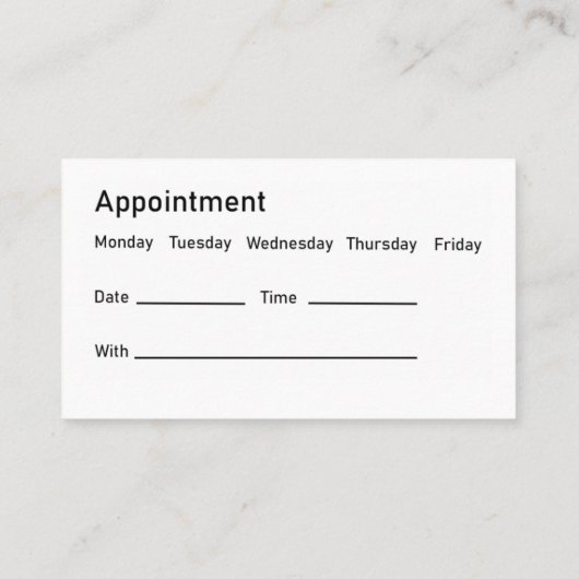 鍼治療アポイントメント医療用名刺 名刺 (裏面)