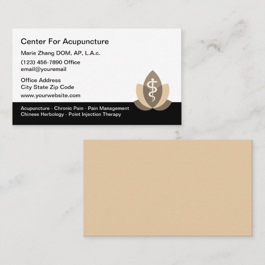 鍼治療セラピー鍼灸師の名刺 名刺 (正面/裏面)