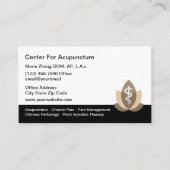 鍼治療セラピー鍼灸師の名刺 名刺 (正面)