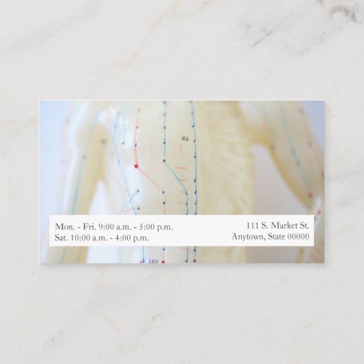 鍼灸と文字野 名刺 (裏面)