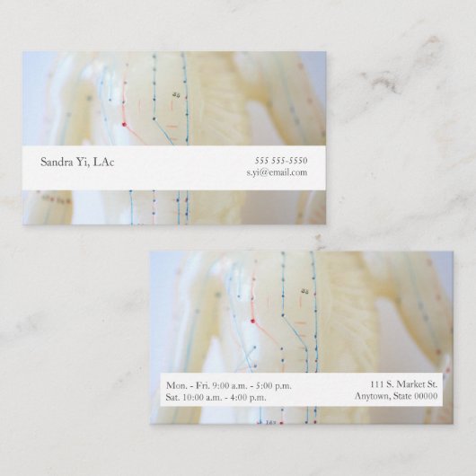 鍼灸と文字野 名刺 (正面/裏面)