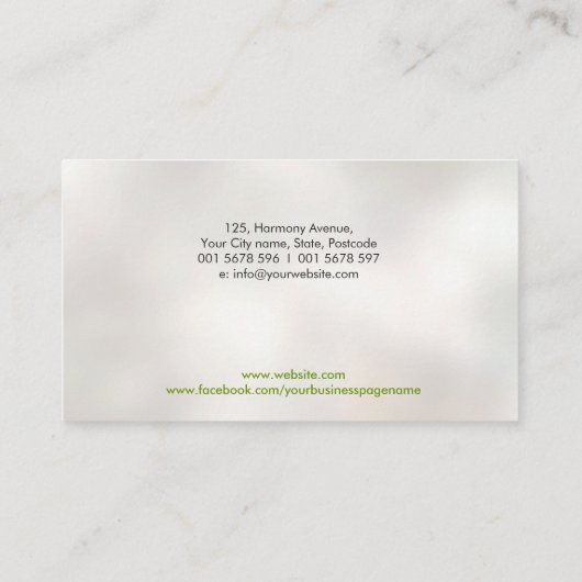 鍼灸針 – 蓮の花 名刺 (裏面)