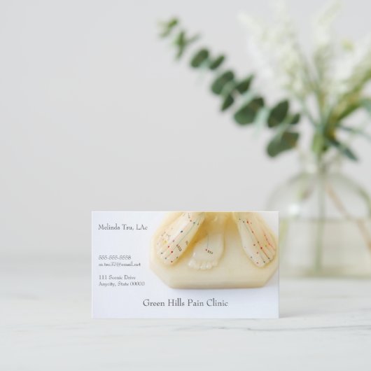 鍼足の正面図 名刺 (スタンド正面)