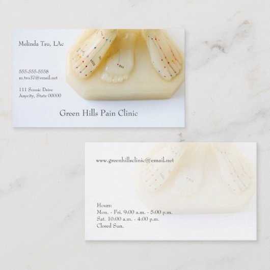 鍼足の正面図 名刺 (正面/裏面)