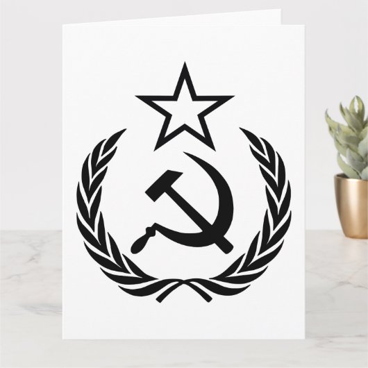 鎌と槌、ソ連、CCCP、共産主義 カード (小さな植物)