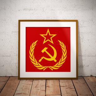 鎌と槌、ソ連、CCCP、共産主義 フォトプリント