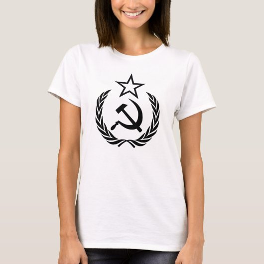 鎌と槌、ソ連、CCCP、共産主義 Tシャツ (正面)