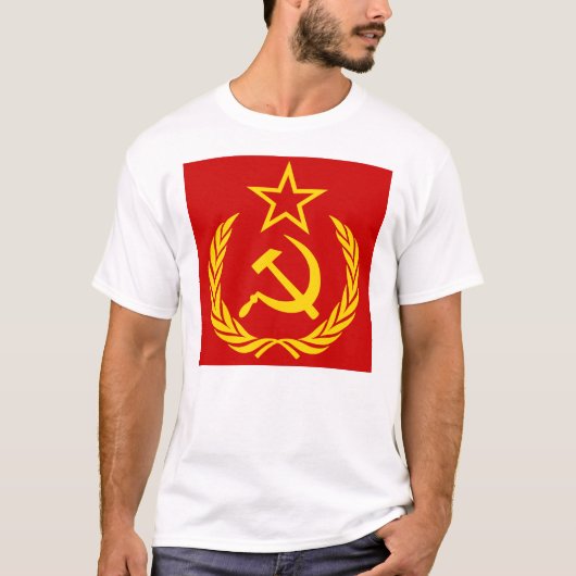 鎌と槌、ソ連、CCCP、共産主義 Tシャツ (正面)