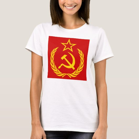 鎌と槌、ソ連、CCCP、共産主義 Tシャツ (正面)