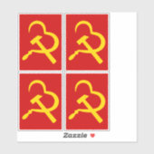 鎌と槌、心、愛、共産主義 シール (シート)