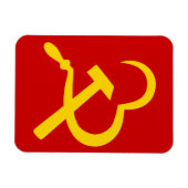 鎌と槌、心、愛、共産主義 マグネット (横)
