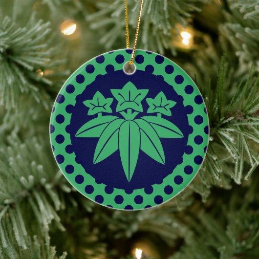 鎌倉源門日本の氏の紺色 セラミックオーナメント (ツリー)