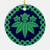 鎌倉源門日本の氏の紺色 セラミックオーナメント (裏面)
