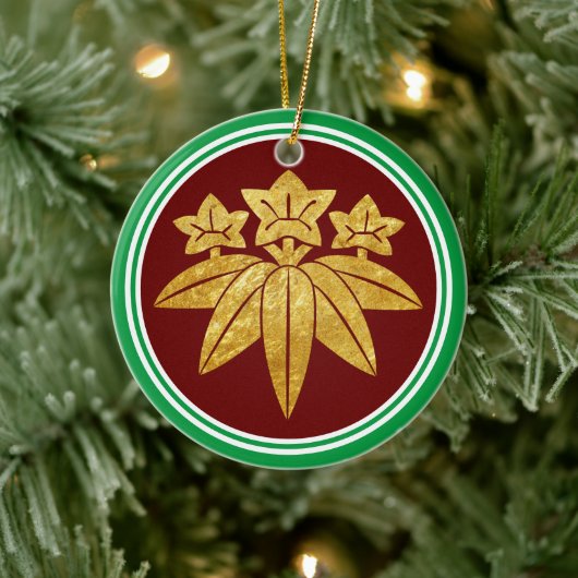 鎌倉源門日本の氏フェイク金ゴールド セラミックオーナメント (ツリー)