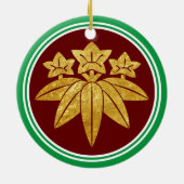 鎌倉源門日本の氏フェイク金ゴールド セラミックオーナメント (裏面)