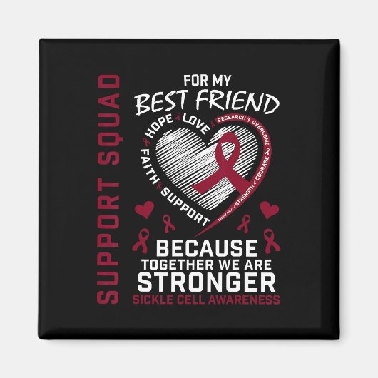 鎌状セル認識度シャツフレンド最高のサポートGr マグネット (正面)