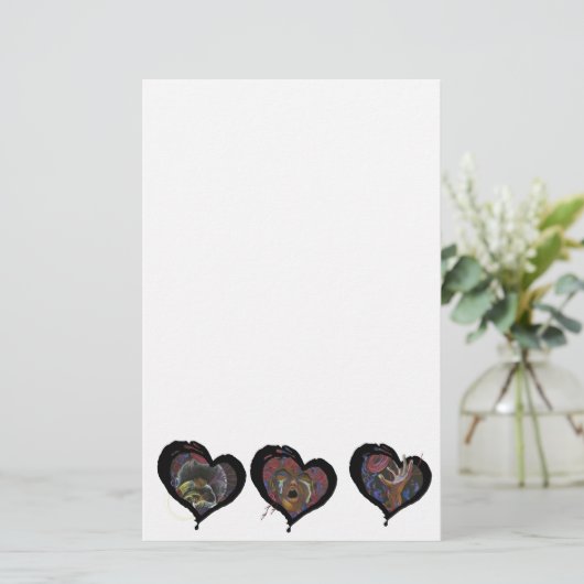鎌状細胞のハートの芸術 便箋 (スタンド正面)