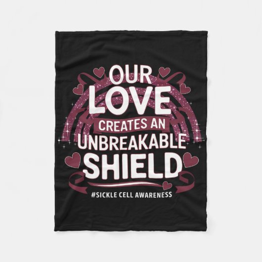 鎌状細胞認識度破壊不能シールドブルゴーニュ フリースブランケット (正面)