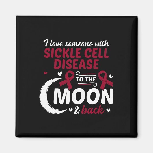 鎌状赤血球病の人が大好き マグネット (正面)