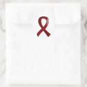 鎌状赤血球病バーガンディーリボン3 ラウンドシール (バッグ)