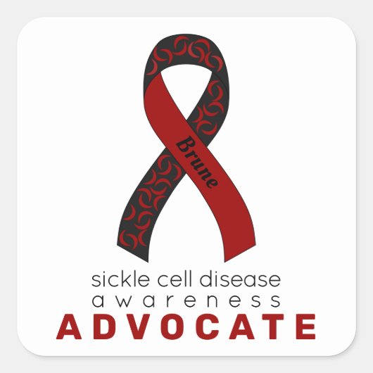鎌状赤血球病提唱ホワイトスクエアステッカー スクエアシール (正面)