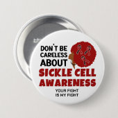 鎌状赤血球認識度が不用意なサポート 缶バッジ (正面&裏面)