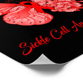 鎌状赤血球貧血衣服用バタフライI赤色 ポスター (角)