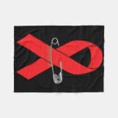 鎌状赤血球貧血認識度ウォークサポータリボン フリースブランケット (正面(横))