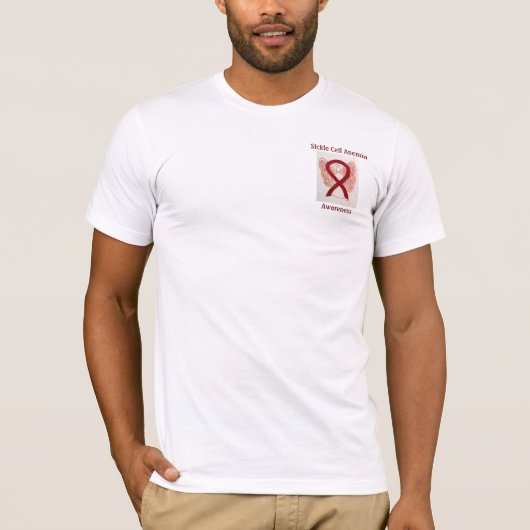 鎌状赤血球貧血認識度リボンエンジェルティー Tシャツ (正面)