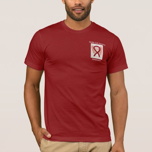 鎌状赤血球貧血認識度リボンエンジェルティー Tシャツ (正面)