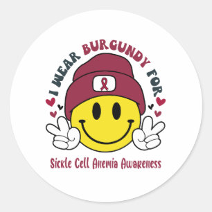 鎌状赤血球貧血認識度リボンサポートギフト ラウンドシール