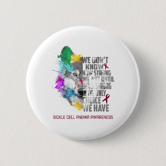 鎌状赤血球貧血認識度リボンサポートギフト 缶バッジ (正面)