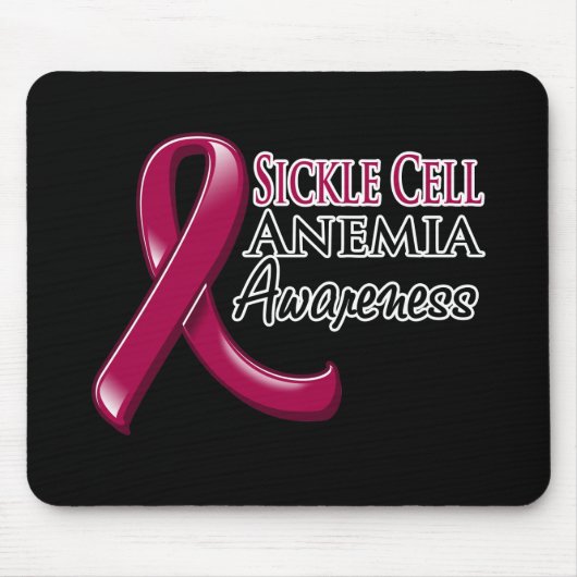 鎌状赤血球貧血認識度リボン マウスパッド (正面)