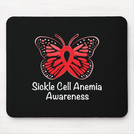 鎌状赤血球貧血認識度戦士サポートレッドR マウスパッド (正面)