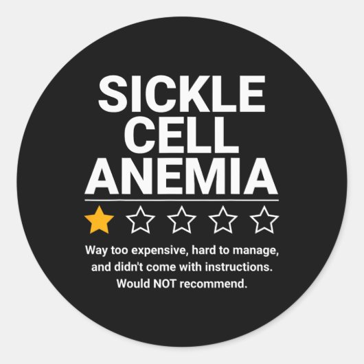 鎌状赤血球貧血1星評価おもしろい認識度 ラウンドシール (正面)