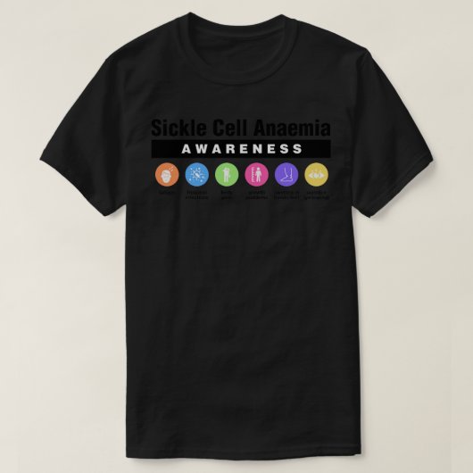 鎌状赤血球障害認識度症状 Tシャツ (デザイン正面)