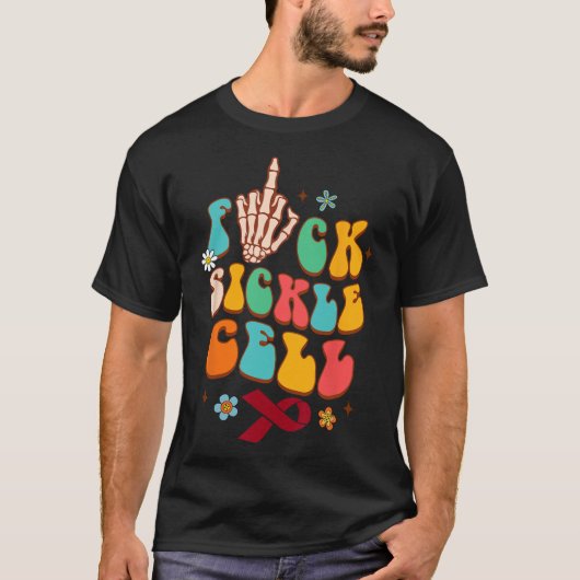 鎌細胞病戦士のscd認識度フックシッキング tシャツ (正面)