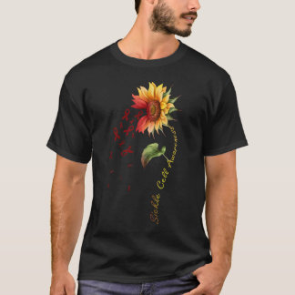 鎌細胞認識度ひまわり Tシャツ